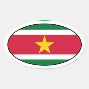 Pegatina Oval de bandera de Surinam