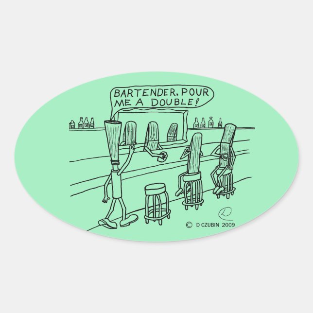 Pegatina Oval De Bar Reed (Anverso)