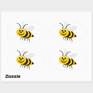 Pegatina Oval de Bumble Bee Design