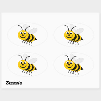 Pegatina Oval de Bumble Bee Design