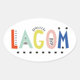 Pegatina Oval de colores de lagom