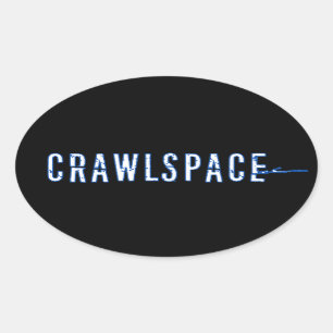 Pegatina oval de Crawlspace - brillante