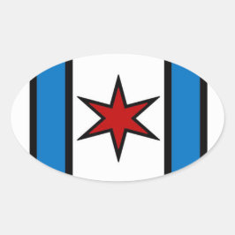 Pegatina oval de escudo moderno