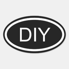 Pegatina Óval de estilo euro de DIY negro y blanco