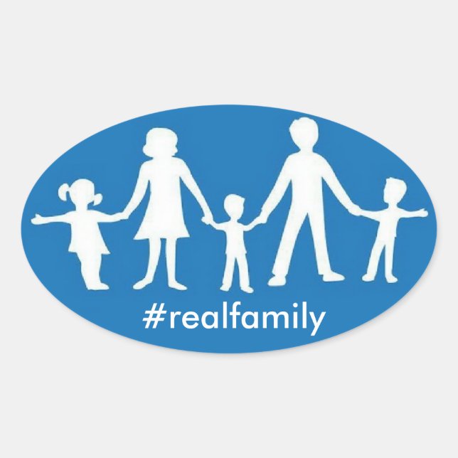 pegatina Oval de familia real con valores tradicio (Anverso)