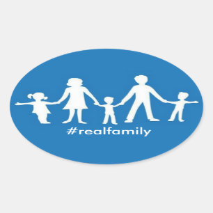 pegatina Oval de familia real con valores tradicio