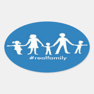 pegatina Oval de familia real con valores tradicio