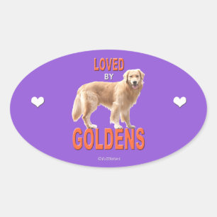 Pegatina Oval de Golden Retriever