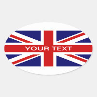 Pegatina oval de la bandera británica | Diseño de 