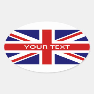 Pegatina oval de la bandera británica   Diseño de