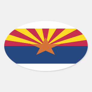 Pegatina oval de la bandera de Arizona