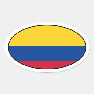 Pegatina Oval de la bandera de Colombia