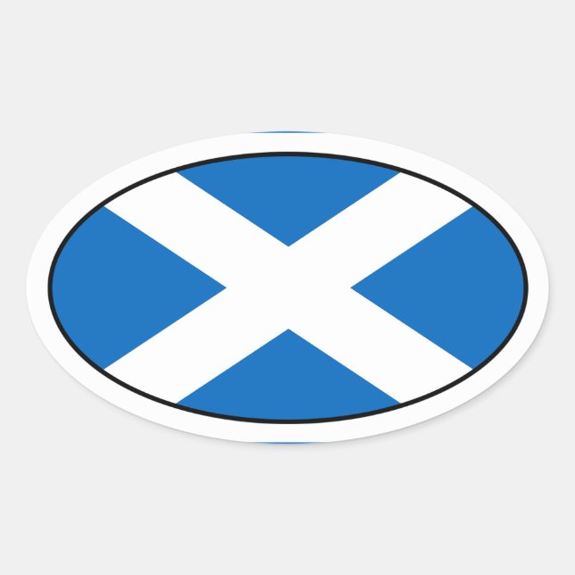 Pegatina Oval de la bandera de Escocia (Anverso)