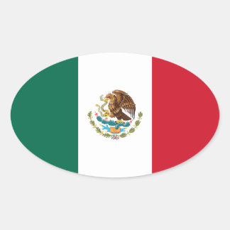 Pegatina Oval de la bandera de México