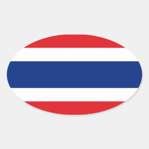 Pegatina oval de la bandera de Tailandia