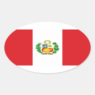 Pegatina Oval de la bandera del Estado de Perú