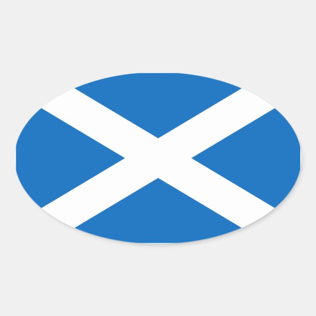 Pegatina Oval de la bandera escocesa (Anverso)