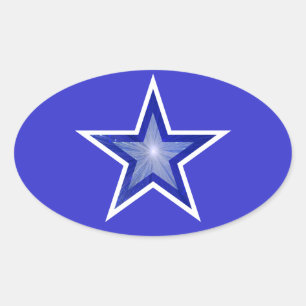 Pegatina oval de la Estrella Azul Oscura