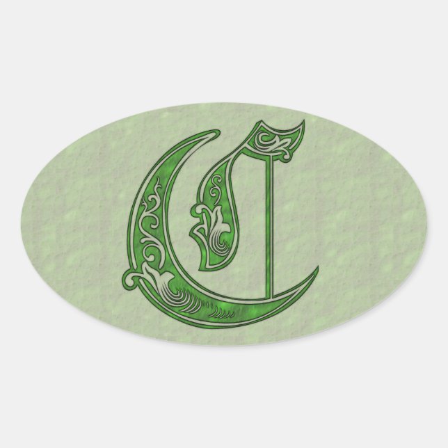 Pegatina Oval de la letra C (Anverso)