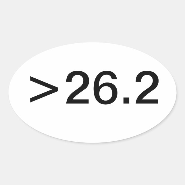Pegatina oval de la milla >26.2 (Anverso)