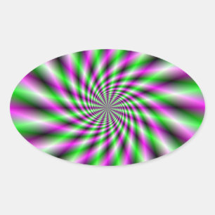 Pegatina Oval de la rueda giratoria neón