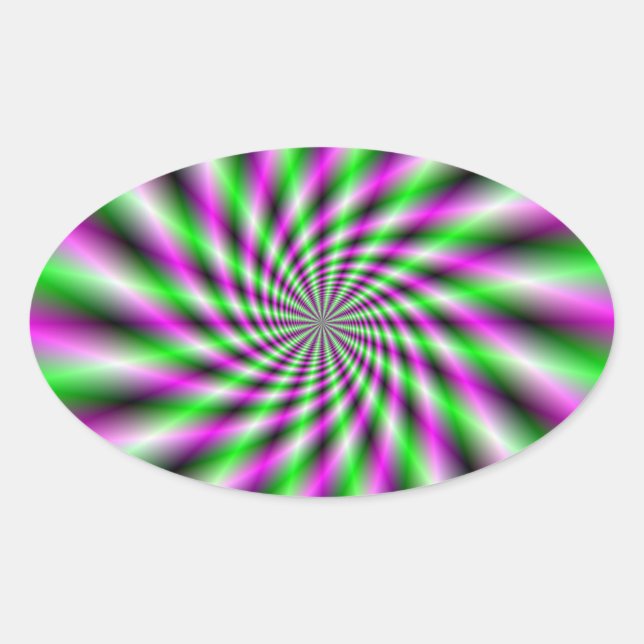 Pegatina Oval de la rueda giratoria neón (Anverso)