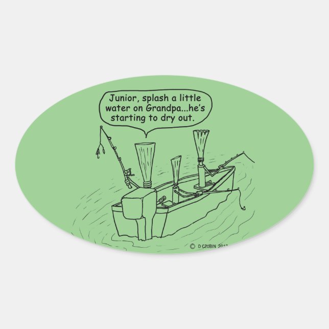 Pegatina Oval De Leces De Pesca (Anverso)