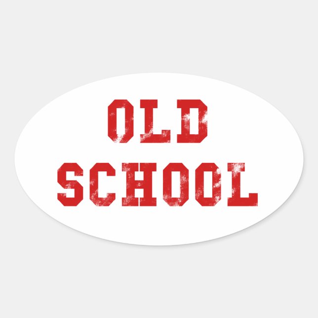 Pegatina Oval de Old School | Regalos de Oldskool  (Anverso)