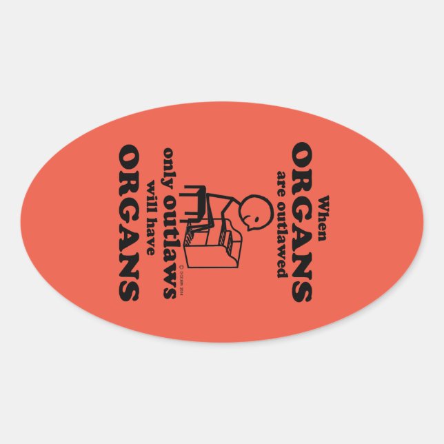 Pegatina Oval de órganos prohibidos (Anverso)
