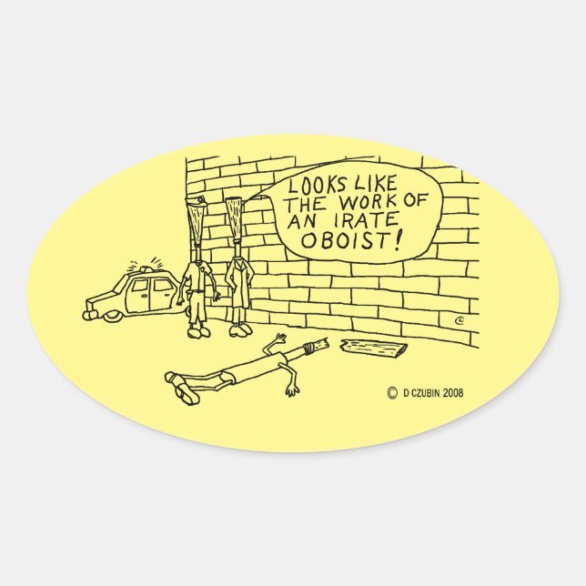 Pegatina Oval de prueba de pared (Anverso)