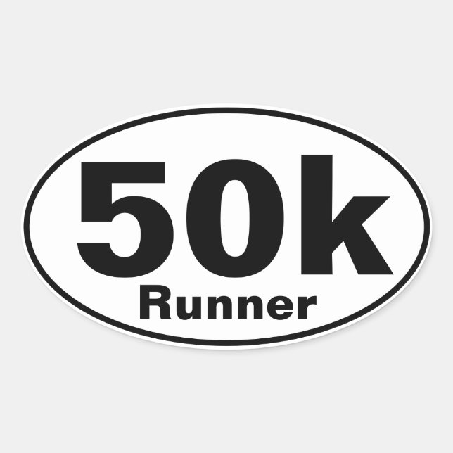 pegatina Oval de Runner 50K (Anverso)