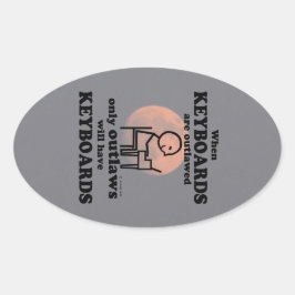 Pegatina Oval de teclados prohibidos