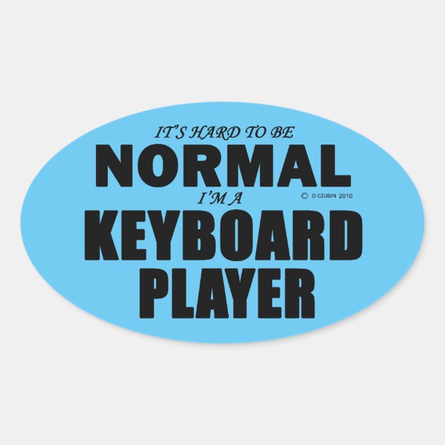 Pegatina Oval del jugador de teclado normal (Anverso)