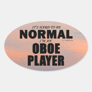 Pegatina Oval del jugador Oboe Normal