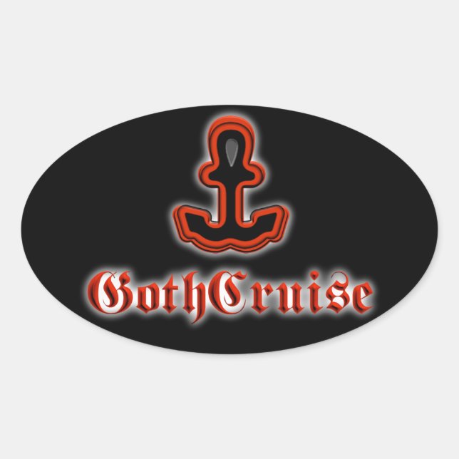 Pegatina Oval del logotipo de GothCruise (Anverso)