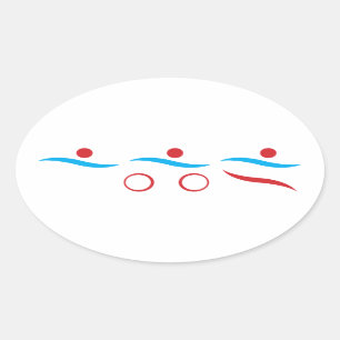 Pegatina oval del logotipo moderno fresco del tria