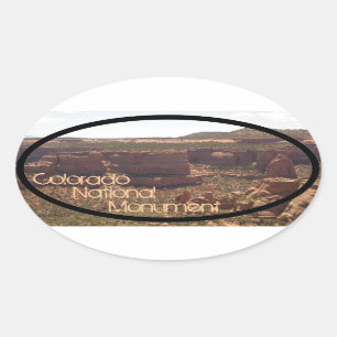 Pegatina oval escénico del monumento nacional de