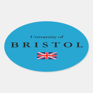 Pegatina oval europeo de la universidad de Bristol