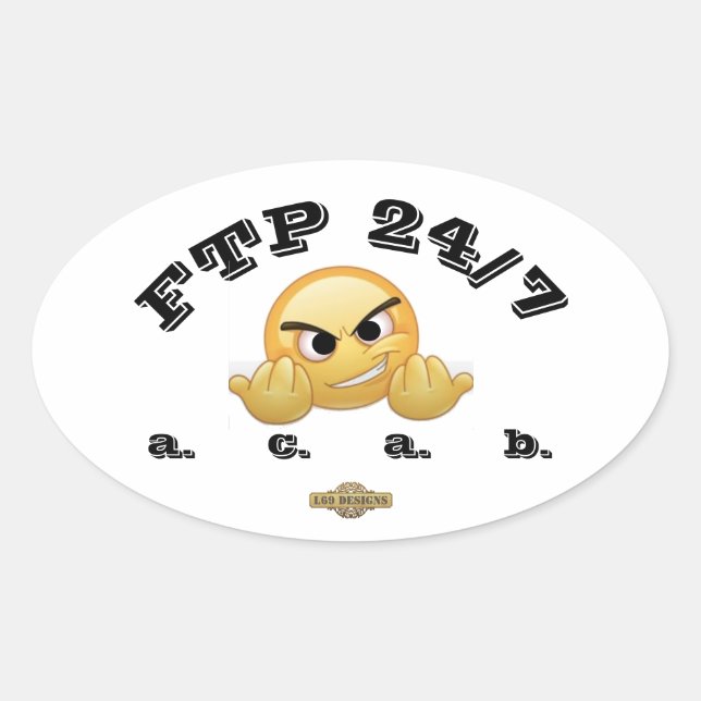 pegatina oval "FTP 24/7" (Anverso)