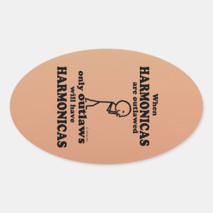 Pegatina Oval fuera de la ley de Armonicas