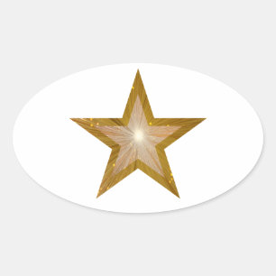Pegatina oval Gold Star