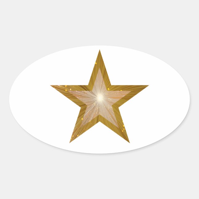 Pegatina oval Gold Star (Anverso)