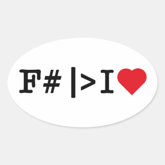 Pegatina oval I Heart F#
