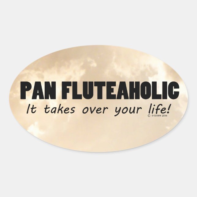 Pegatina Oval Pan Fluteaholic Life (Anverso)