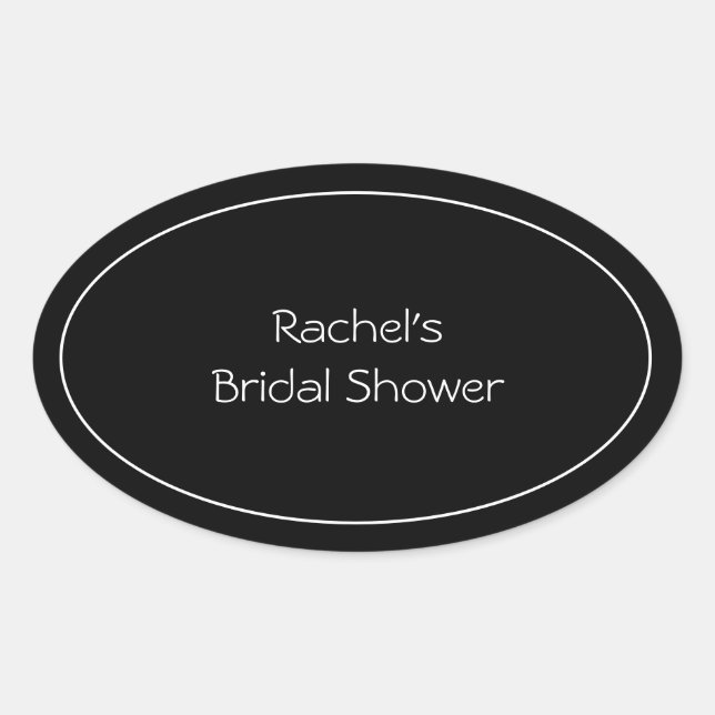 Pegatina Oval personalizado negro (Anverso)