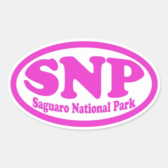 Pegatina oval rosado del Parque Nacional de Saguar (Anverso)
