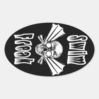 Pegatina oval Swim Freak