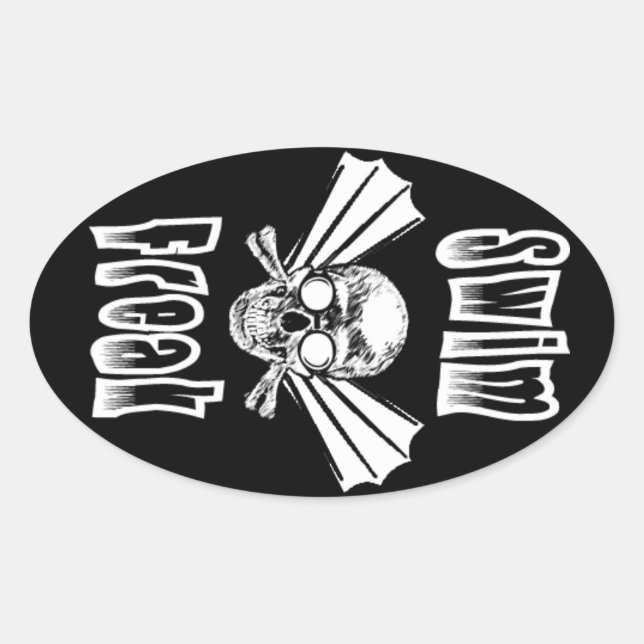 Pegatina oval Swim Freak (Anverso)