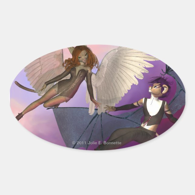 Pegatina Oval tempted (Anverso)