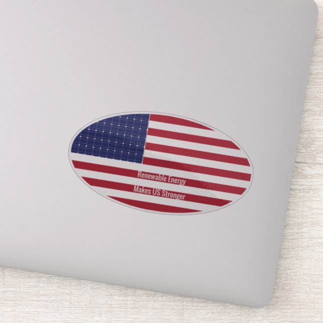 Pegatina Oval US Flag with Solar Panel (Detalle)